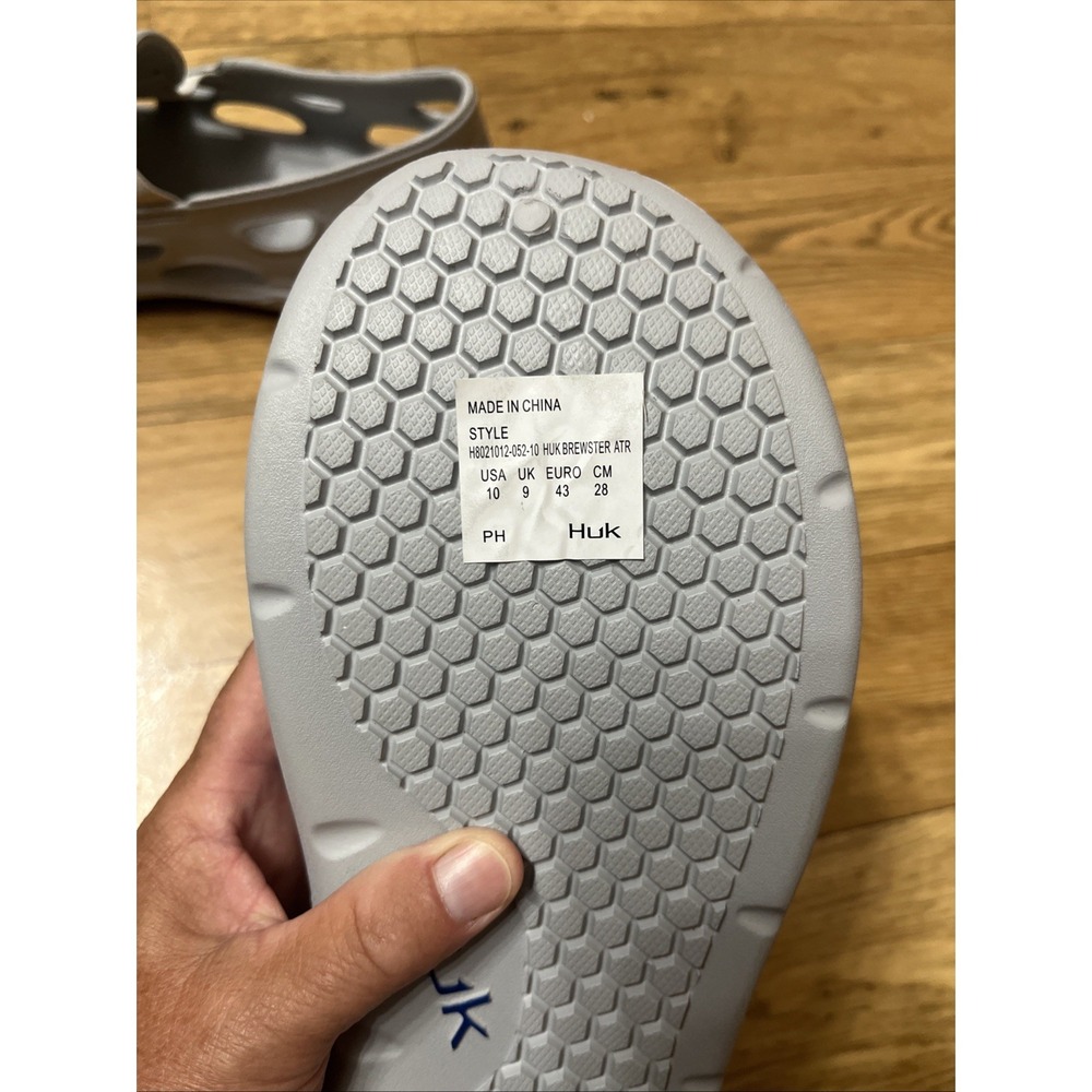 Huk Brewster Slip On Water Shoes  Fisherman Gray Perforated Boating Size 10 - Picture 6 of 6